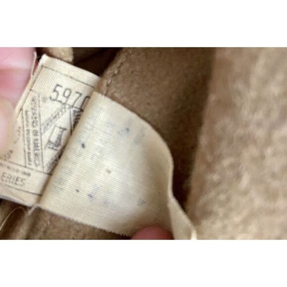 Vintage Lakeland Camel Tan Wool Blend Faux Sherpa Collar Lined Rancher Jacket 42 - Picture 8 of 12